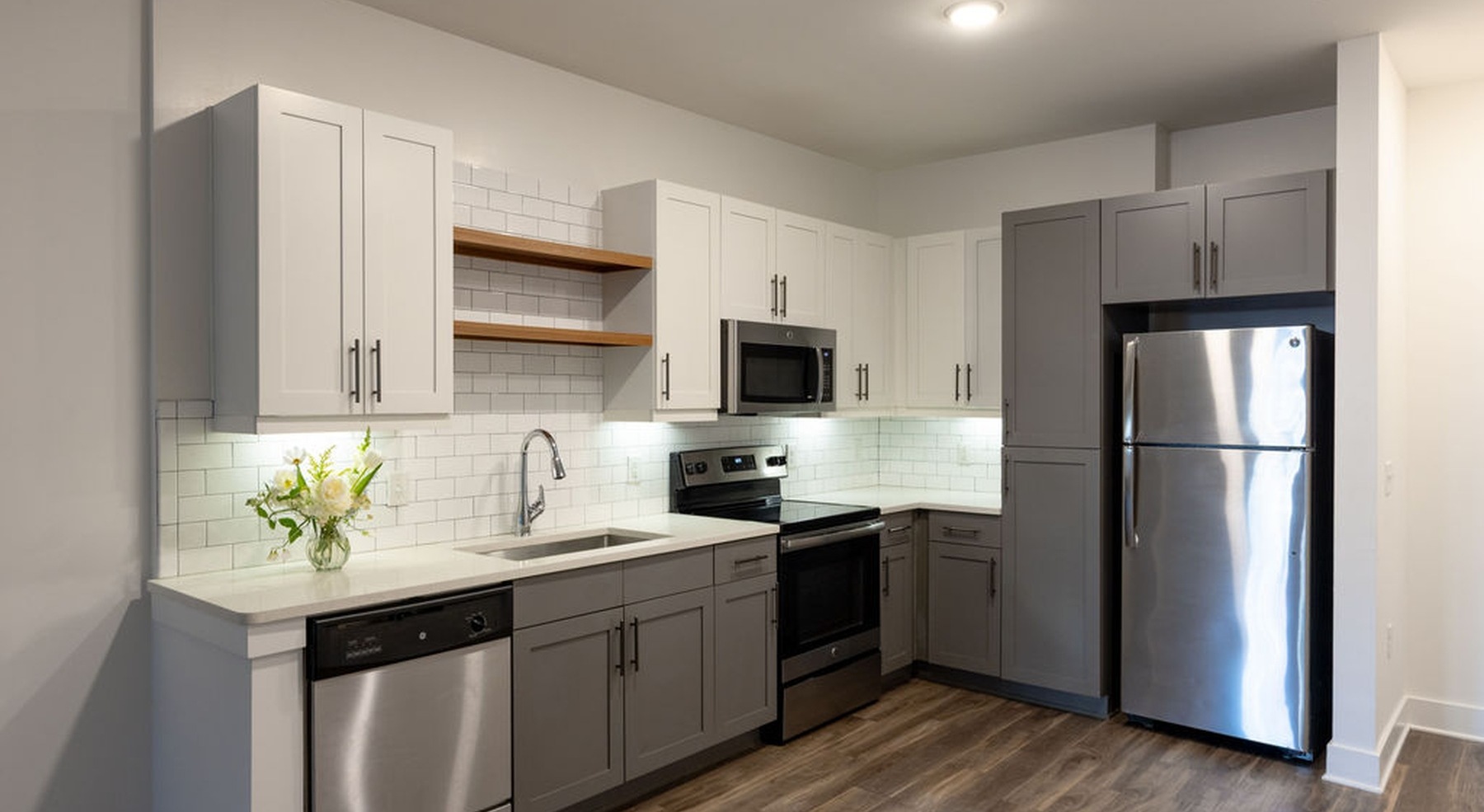 Well-lit kitchen with ample counter space