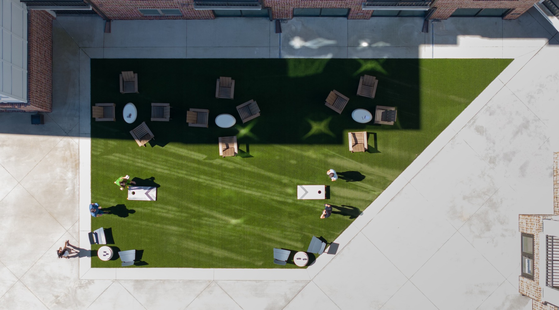 aerial of outside courtyard